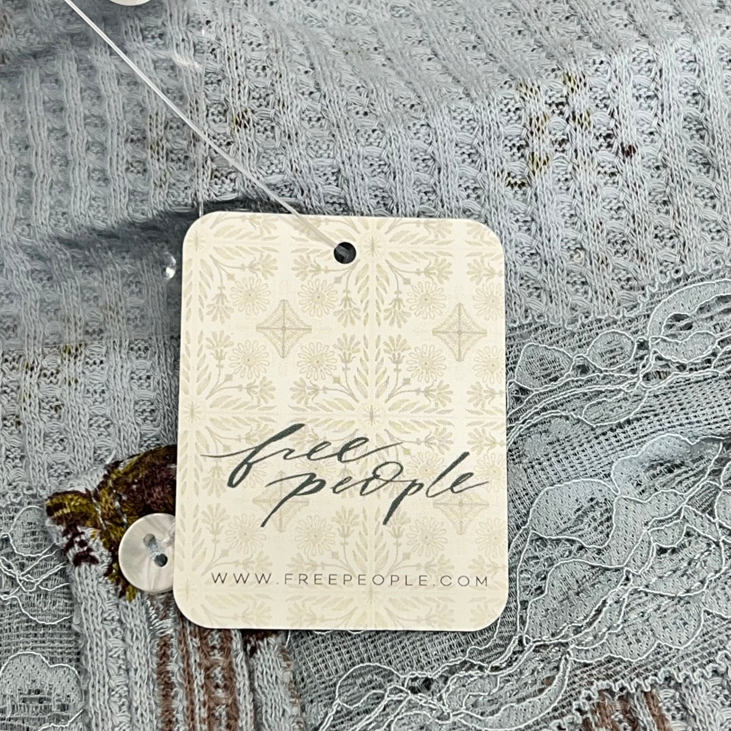 FREE PEOPLE Let's Party Cardi-print Women's Sz XS Pearl Blue Combo 103368767