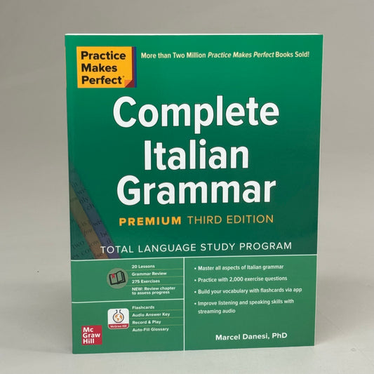 MC GRAW HILL Marcel Danesi Complete Italian Grammar Third Edition 360 Pages
