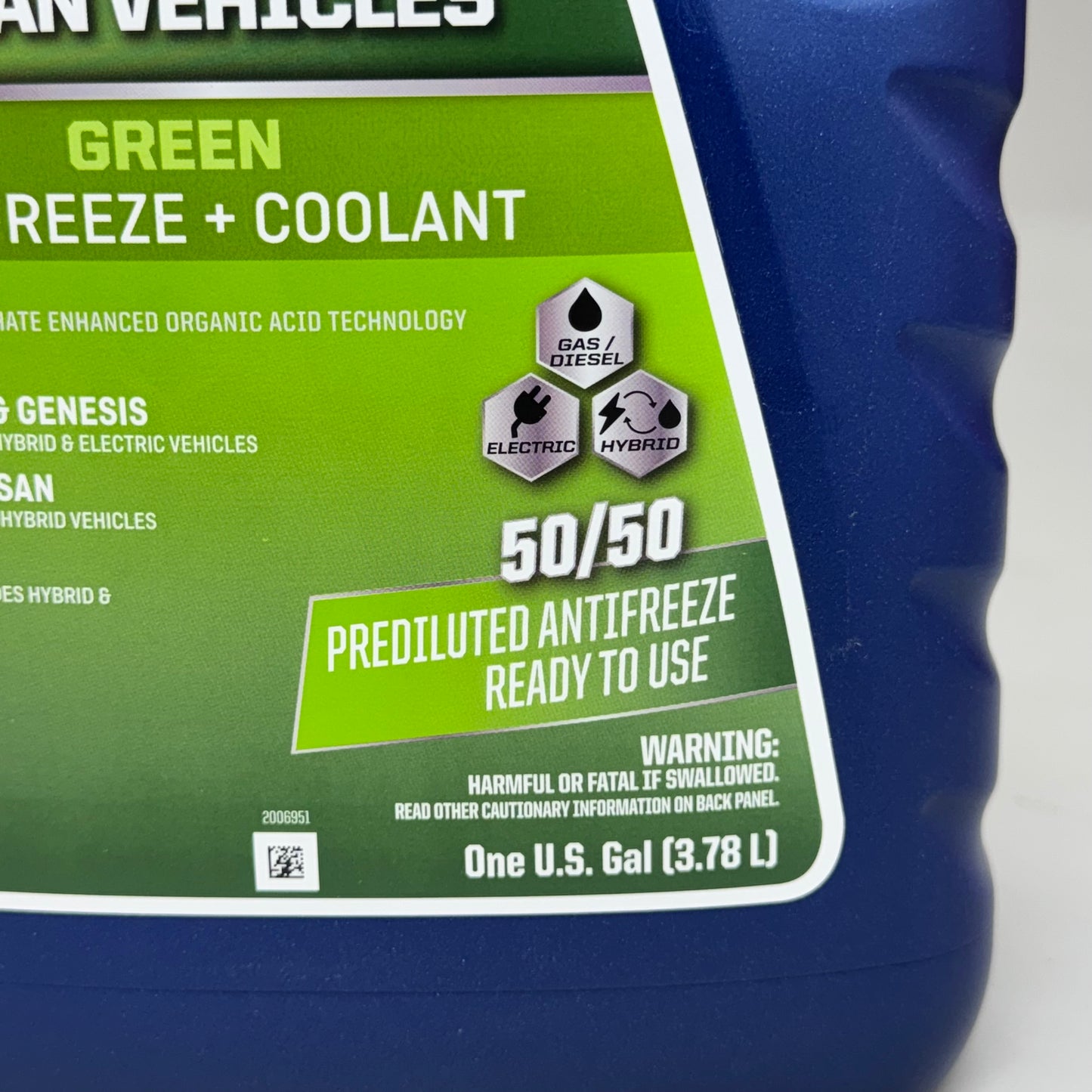 PEAK Asian Vehicles Antifreeze+Coolant 50/50 Green 1 Gallon PAGB53-01