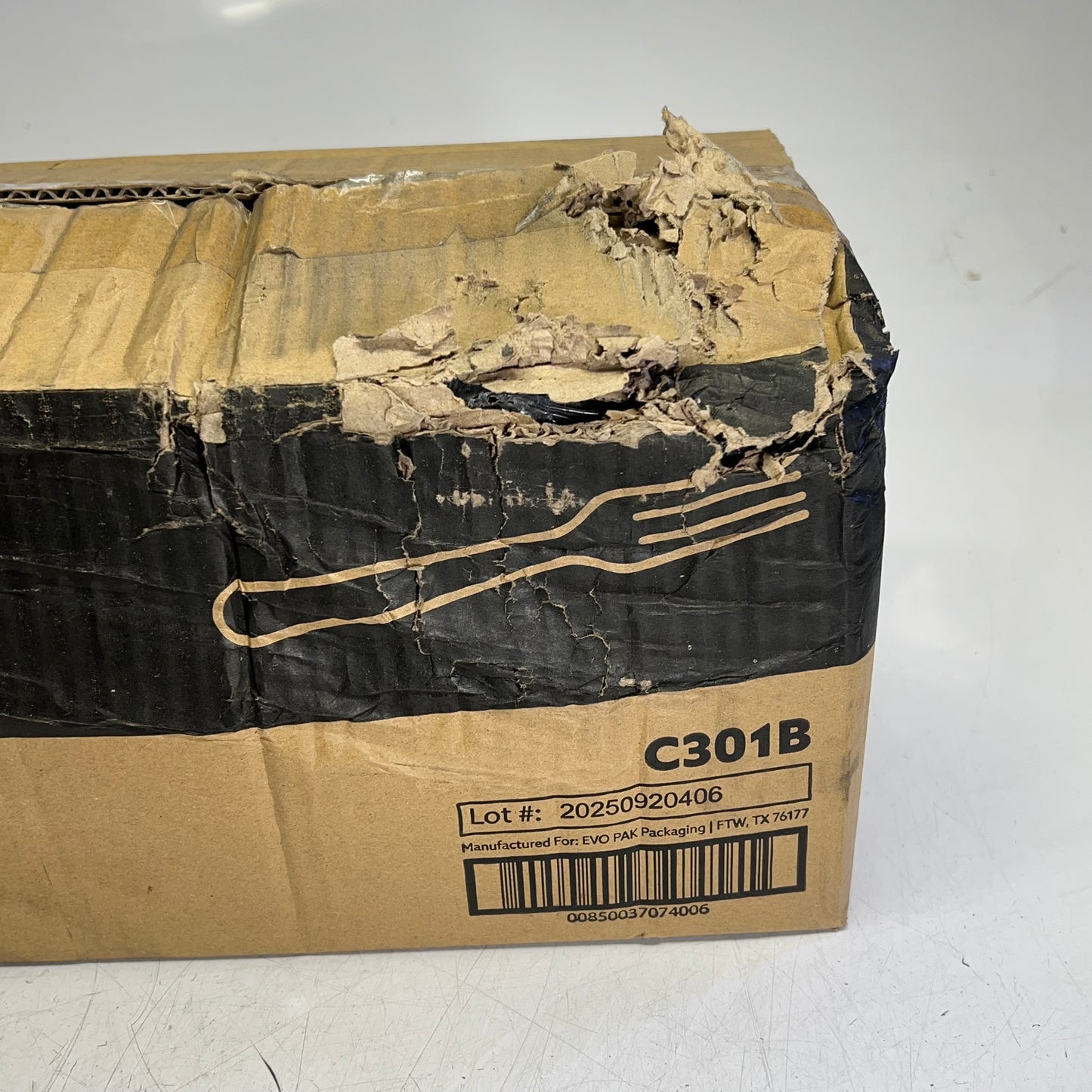 ZA@ EVO PAK (1000 PACK) Fork Plastic Utensils  Black C301B (As-Is)