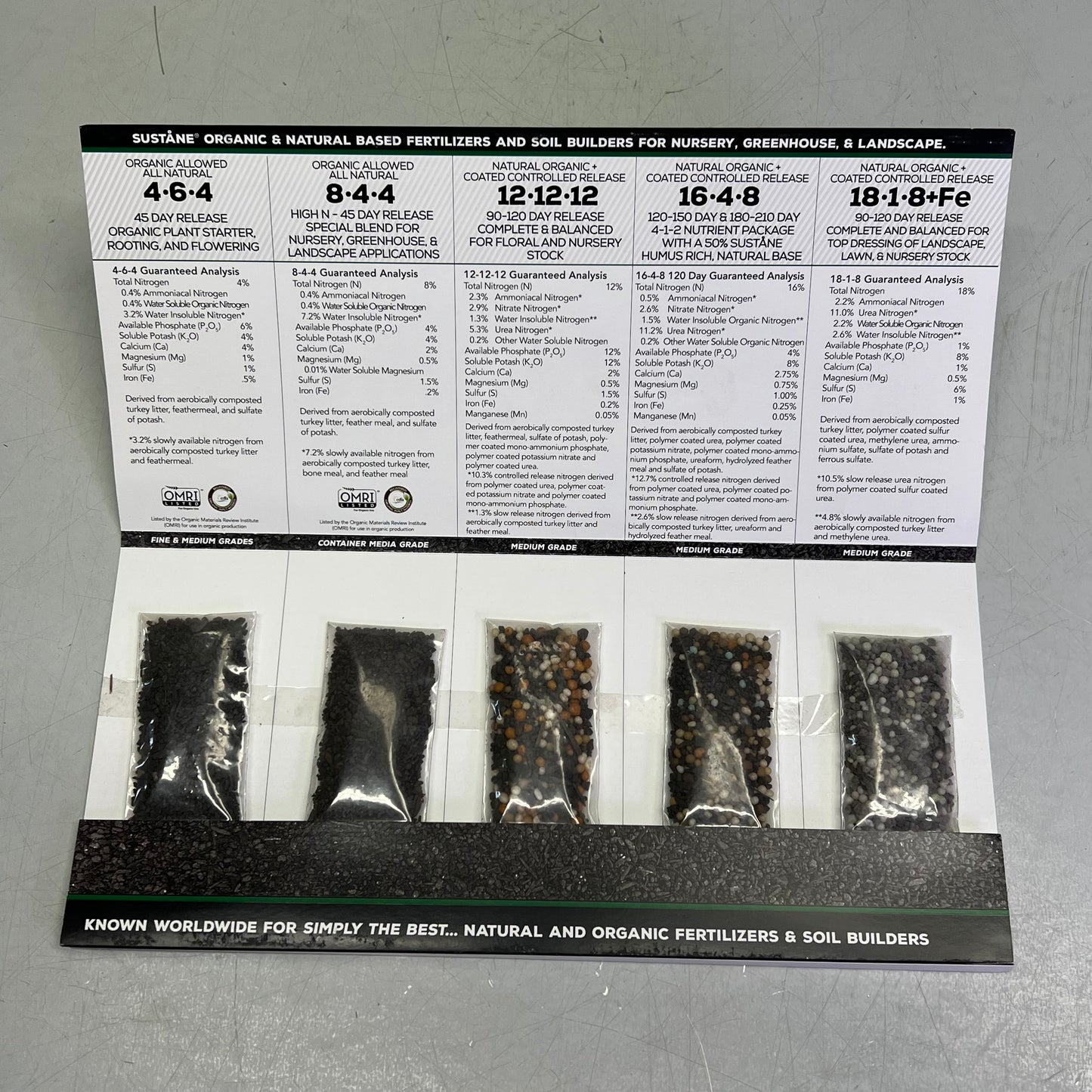 SUSTANE NATURALLY Professional Grade Natural & Organic Fertilizer 5 Mini Samples