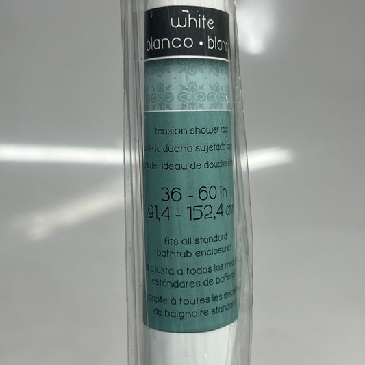 ZENNA HOME Tension Shower Rod 36" - 60" White 608W