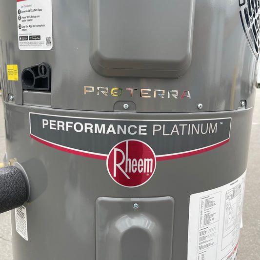 Z@ RHEEM Hybrid Electric Water Heater 50 gal Grey XE50T10H45U1 (New, Small Dent)