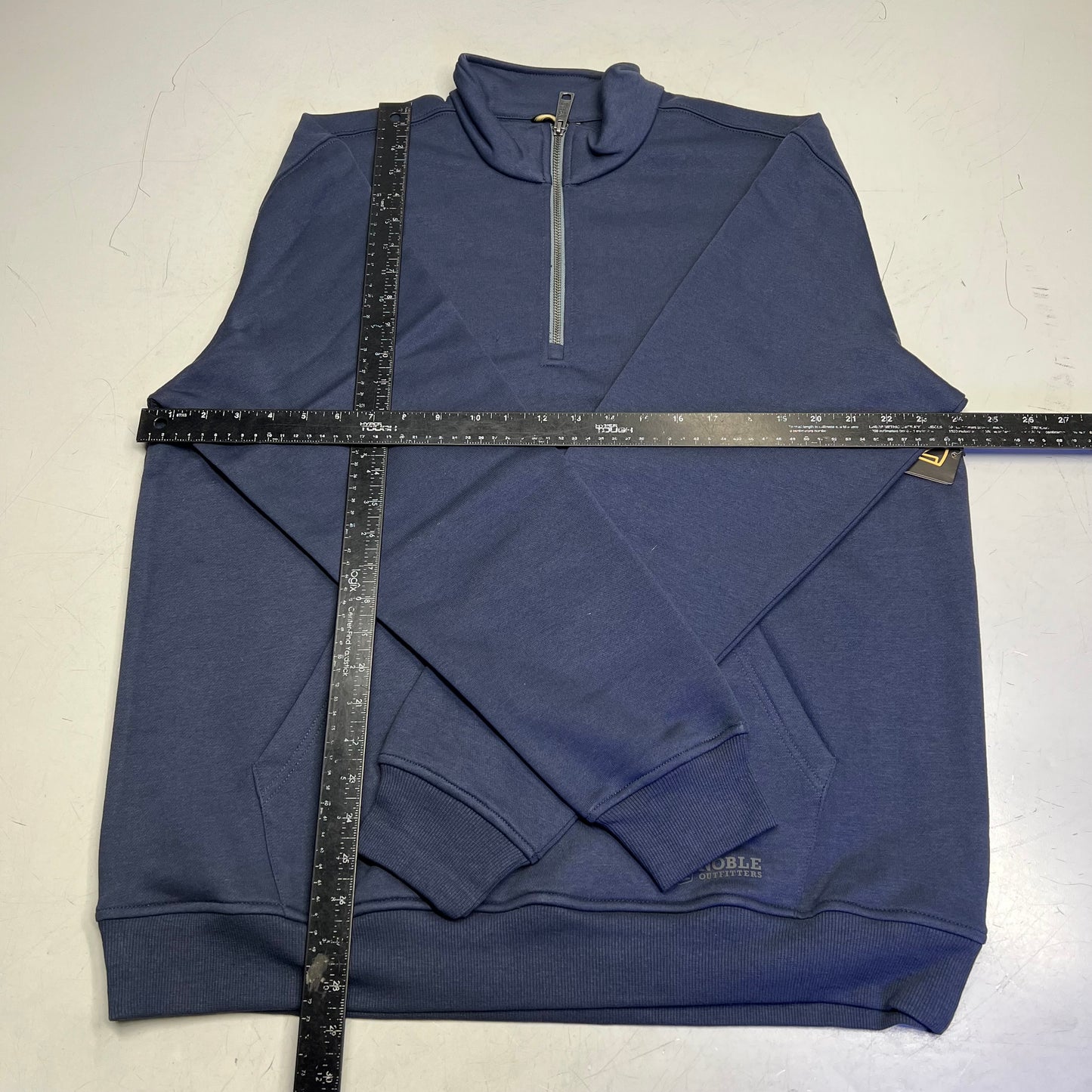 NOBLE OUTFITTERS Flex YYK Quarter Zip Pullover Men's Sz L-R Navy Blue 11526