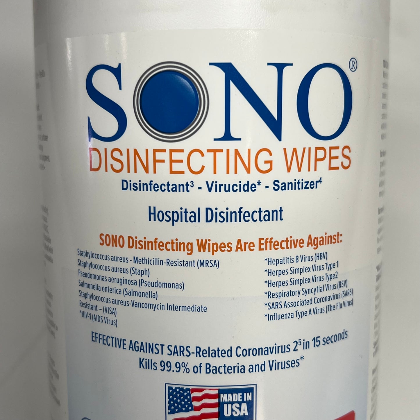 SONO (6 PACK, 80 Wipes Each) Disinfecting Wipes For Plastic & Rubber Surfaces