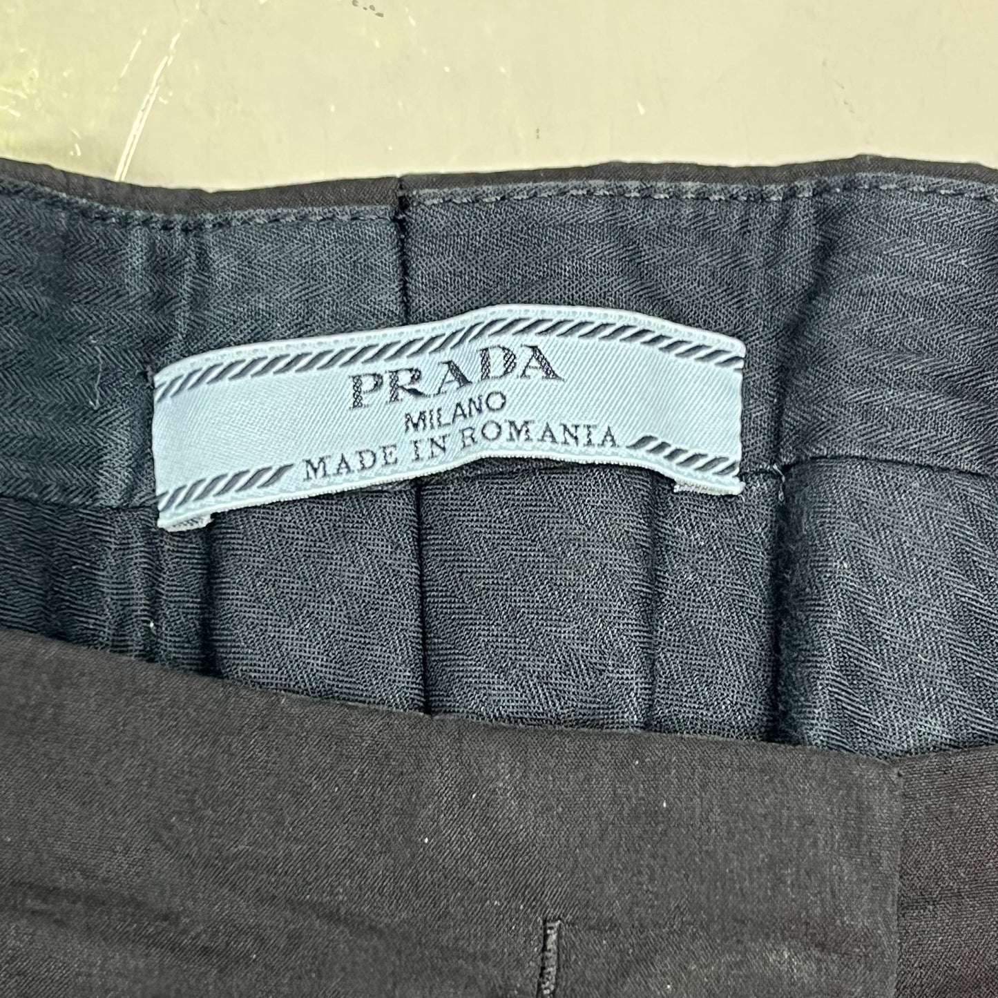 PRADA Milano Pants 78% Cotton 10% Nylon 3% Elastane Sz 46 Black