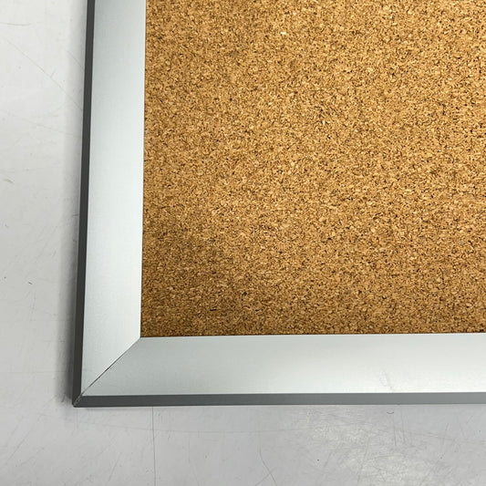 ZA@ QUARTET Framed Cork Bulletin Board 3'x2' Brown/Silver Z2303