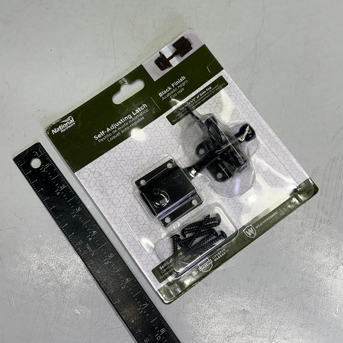 ZA@ NATIONAL HARDWARE (2 PACK) Self Adjusting Gate Latch For Both Left & Right Swinging Gates Black N342-626