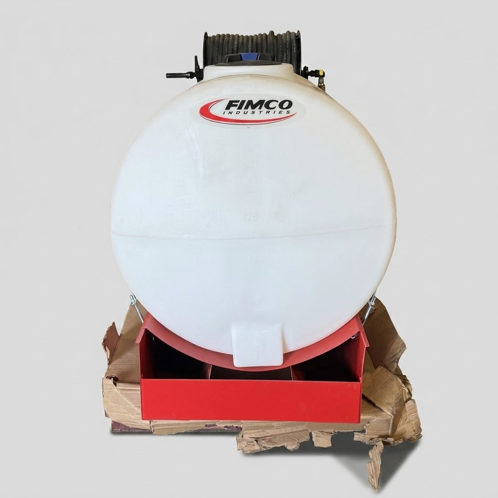 FIMCO 200 Gal. Skid Sprayer Gas 8 Roller Pump - 300' Hose Hand Reel Sz 48.5"L x 38"W x 75.75"H, White LSS-280