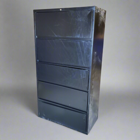 ZA@ Lateral File Cabinet 5 Drawer 36" W x 68" T Includes Keys (AS-IS, Some Damage on Back)