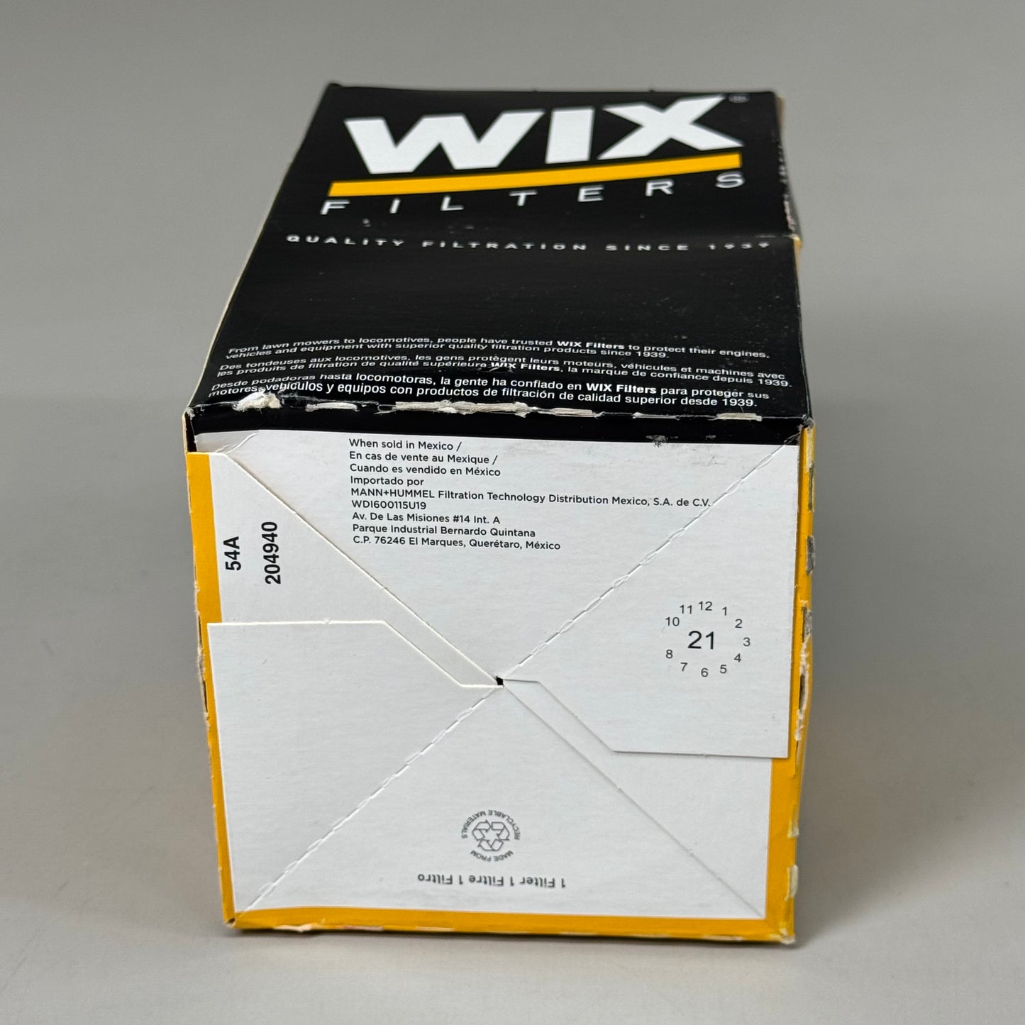 WIX Fuel/Water Separator Filter 7 Micron Rating Spin-On Cellulose Black 33960