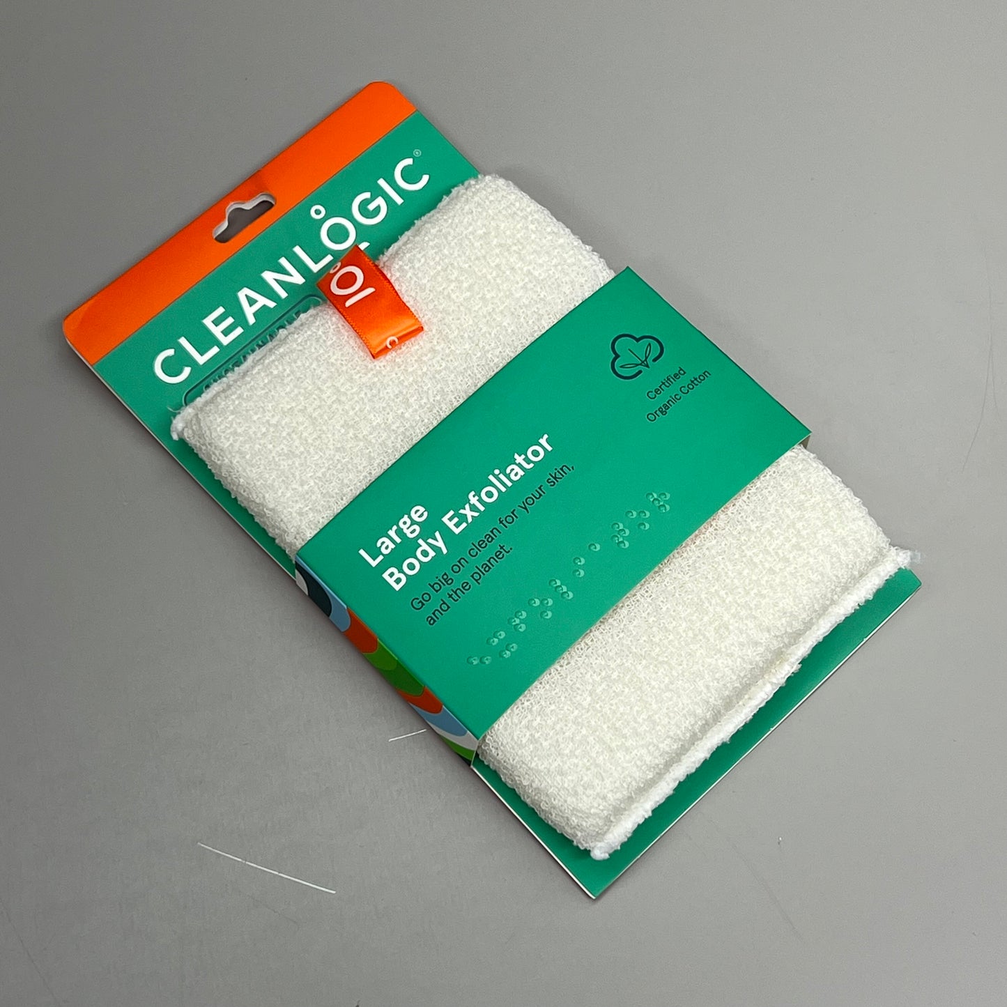 CLEANLOGIC (3 PACK) Hangable Cotton Large Body Exfoliator 4"X6" White 21102241