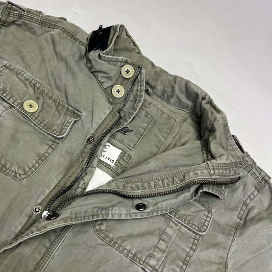 BRANDIT Military Jacket Vintage Cotton Inside & Out Men's Sz M Vintage Green