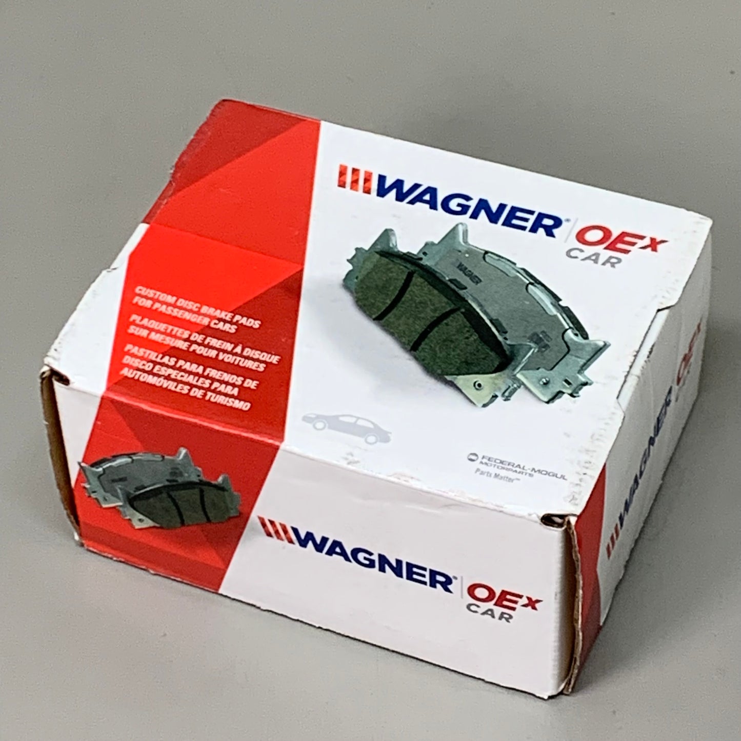 WAGNER OEx Ceramic Disc Brake Pad Set 4 1/2" x 2" Grey OEX1033A