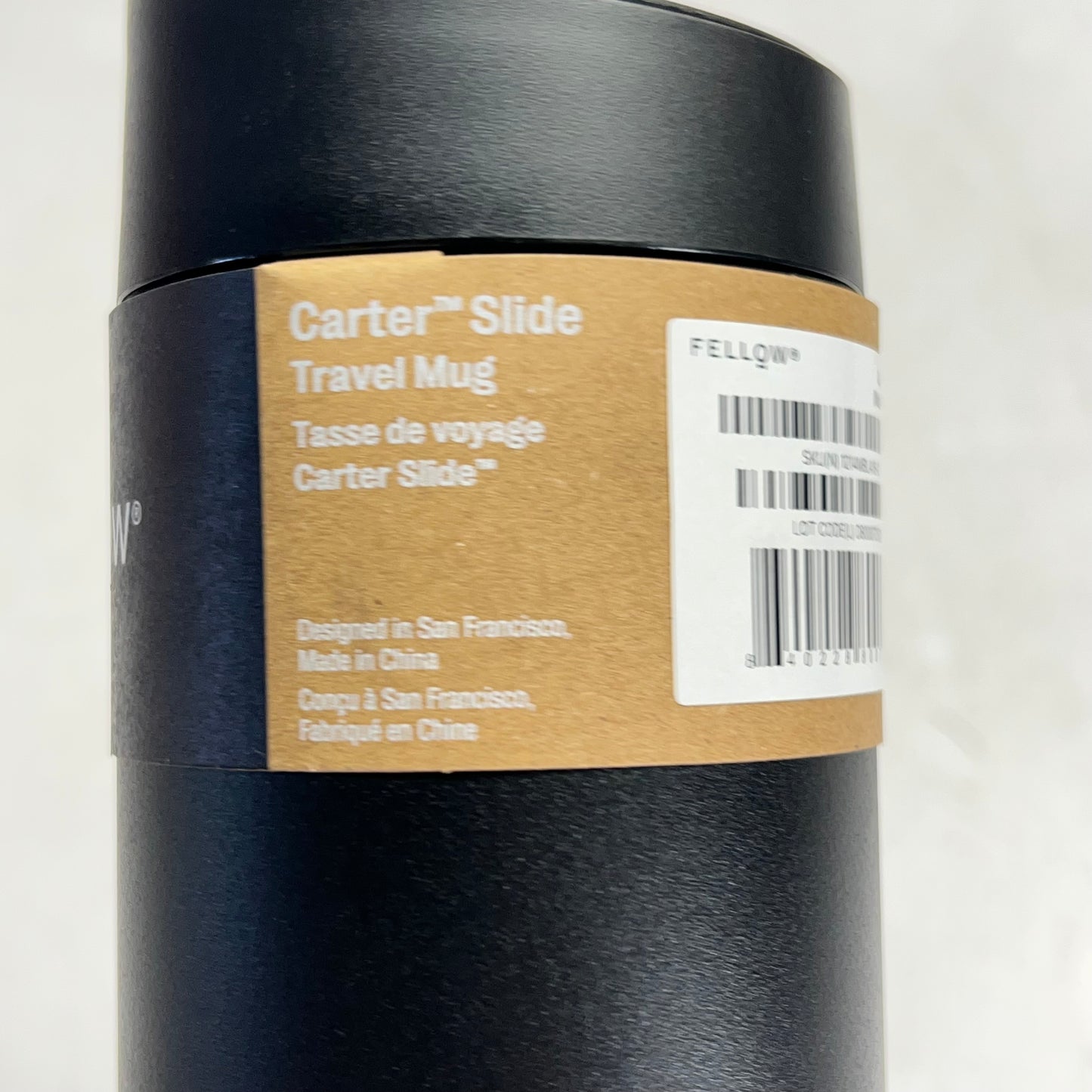 FELLOW Carter Slide Mug 18/8 Stainless Steel Leakproof Seal 16 Oz Matte Black
