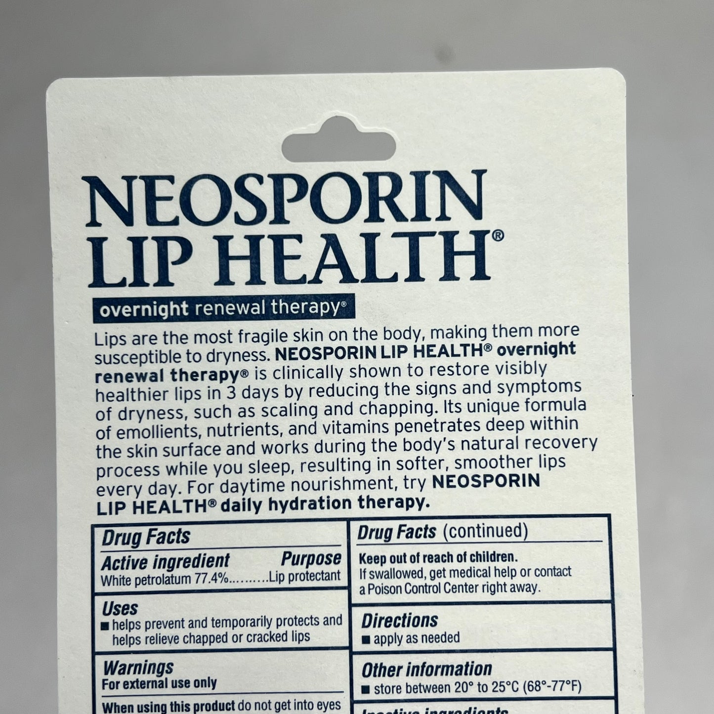 NEOSPORIN  (3 PACK) Lip Health Overnight Renewal Therapy  0.27 oz BB 03/25