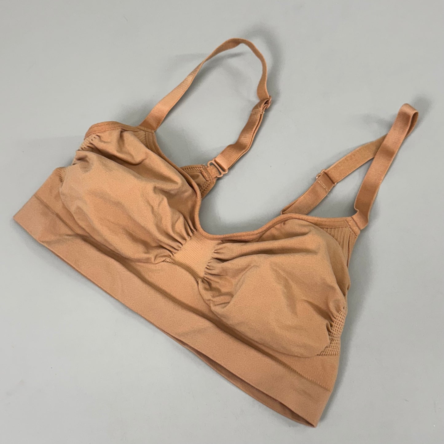 SKIMS Strong Support Seamless Bralette Pique Stitching Women's Sz L/XL Bronze