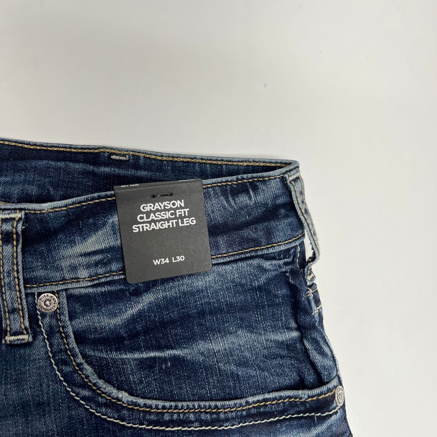 SILVER JEANS CO. Grayson Classic Fit Straight Leg Jean Men's Sz 34/30 Indigo