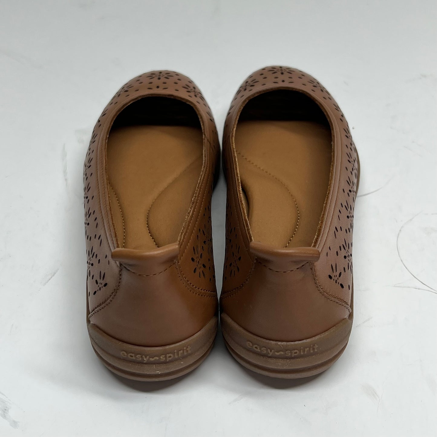 EASY SPIRIT Araceli Leather Ballet Flats Genuine Leather Women's Sz 7M Brown (As-Is)