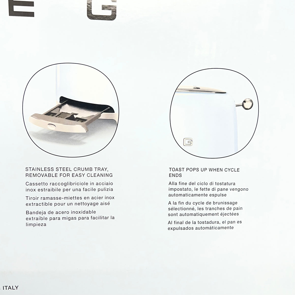 SMEG 50's Style 4 Slice Toaster Powder Coated 15.5"x8"x8.5" Chrome TFS02SSUS