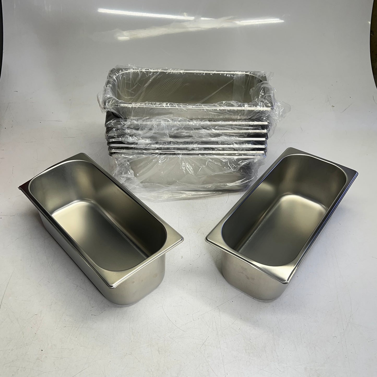 ZA@ CHOICE (9 PACK) 18/8 Stainless Steel Gelato Pan  5 Liter 22 Gauge Silver (As-is)