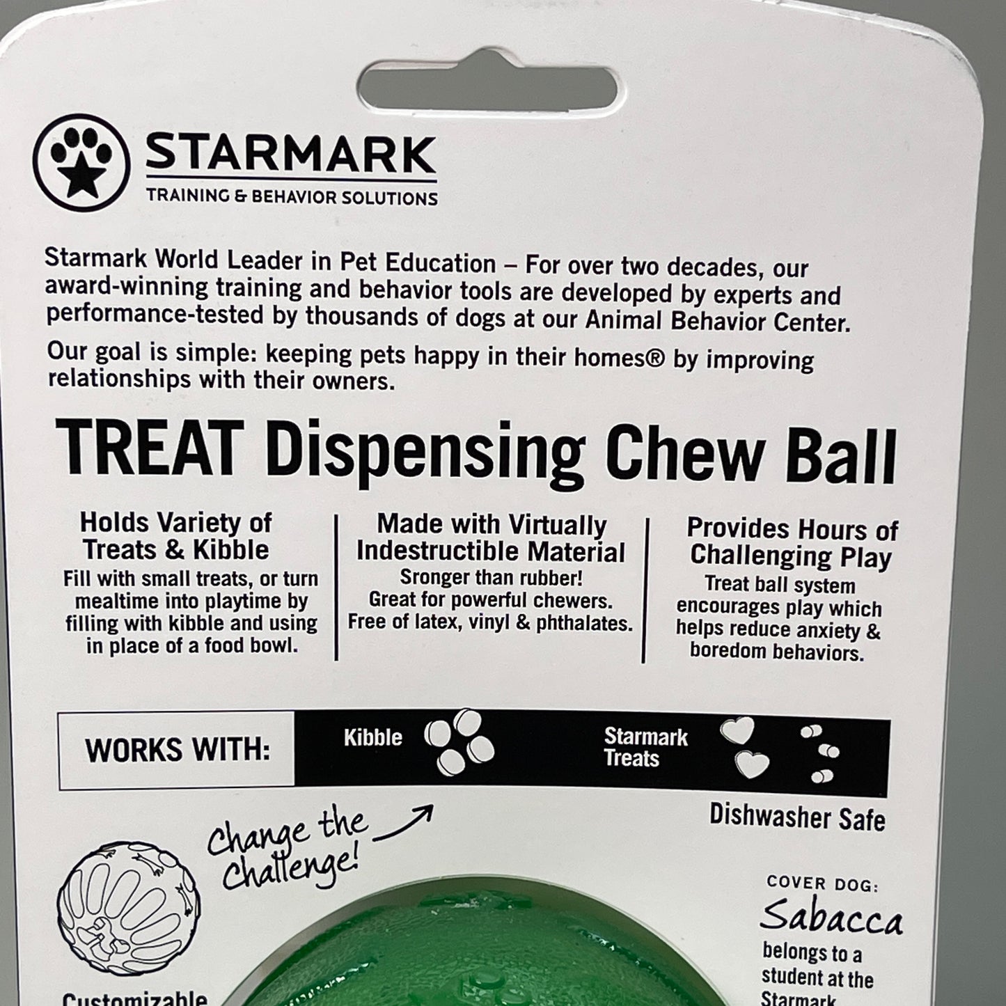 Starmark Treat Dispensing Chew Ball, Medium