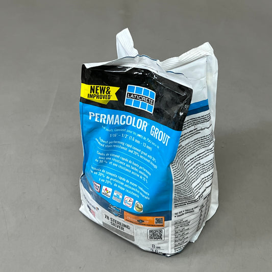 LATICRETE Fast Set Polymer Fortified Permacolor Grout 78 Sterling SIlver 8lbs 2578-0408-2