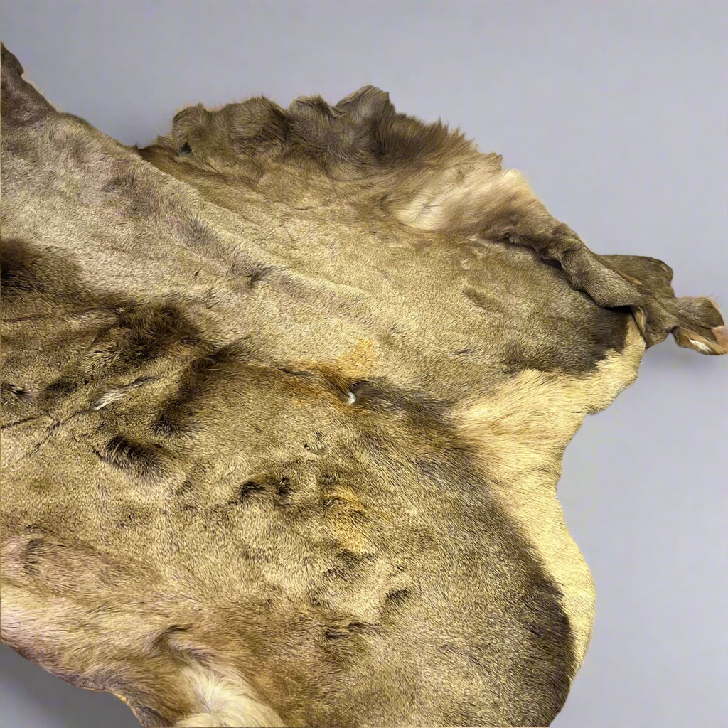 Large Real Elk Hide Rug/Home Décor 68"X55" Brown/Tan