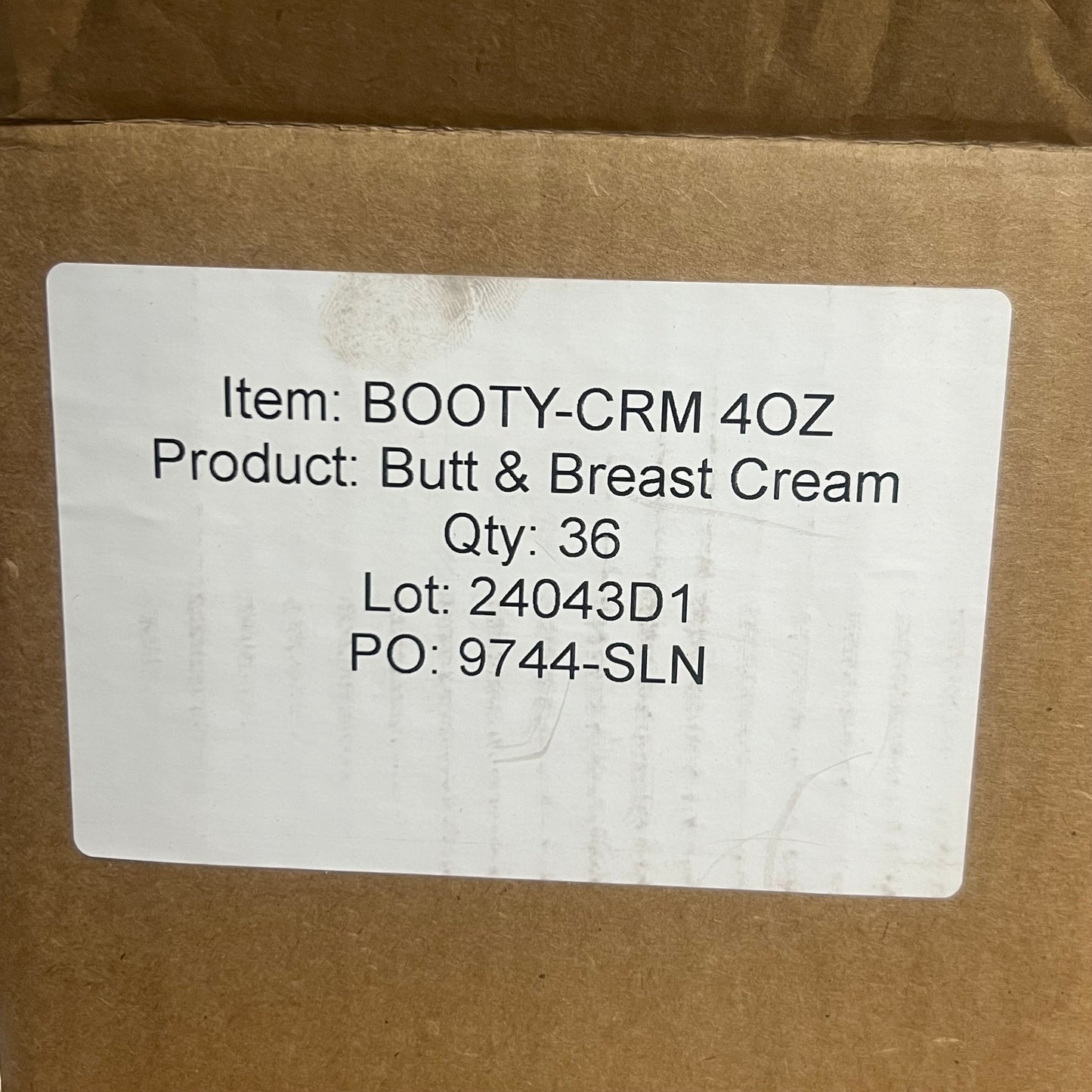 Z@ "BOOTY" (36 Pack) Butt & Breast Plumping Cream 4 oz White 24043D1 (AS-IS)