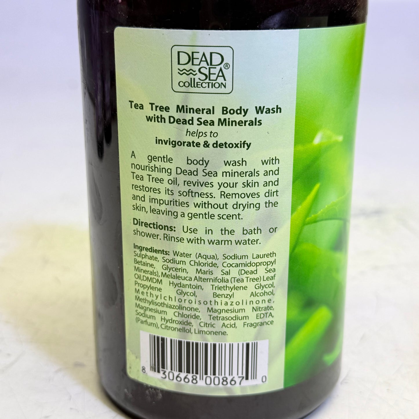 ZA@ DEAD SEA COLLECTION (2 PACK) Tea Tree Mineral Body Wash Detoxing 33.8 Fl oz. (As-is)