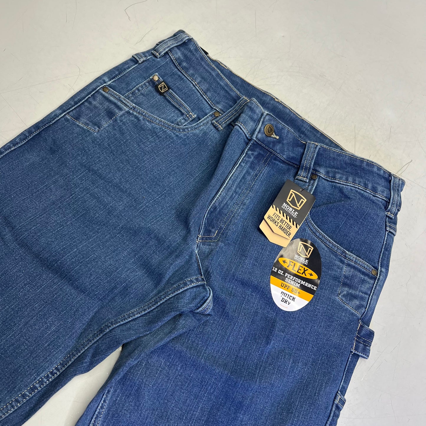 NOBLE OUTFITTERS Flex Denim Carpenter Jean Men's Sz 30x34 Stonewash 18457