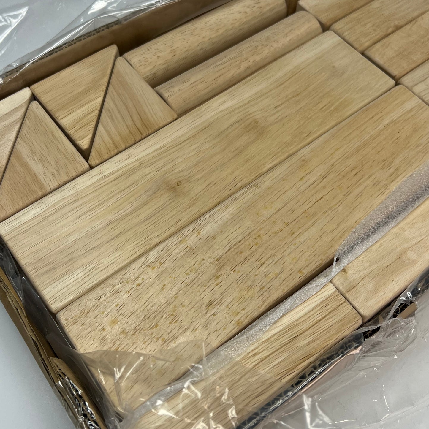 GUIDE CRAFT Wooden Building Unit Block Set A Stem Learning 28 Pieces Tan G2101B