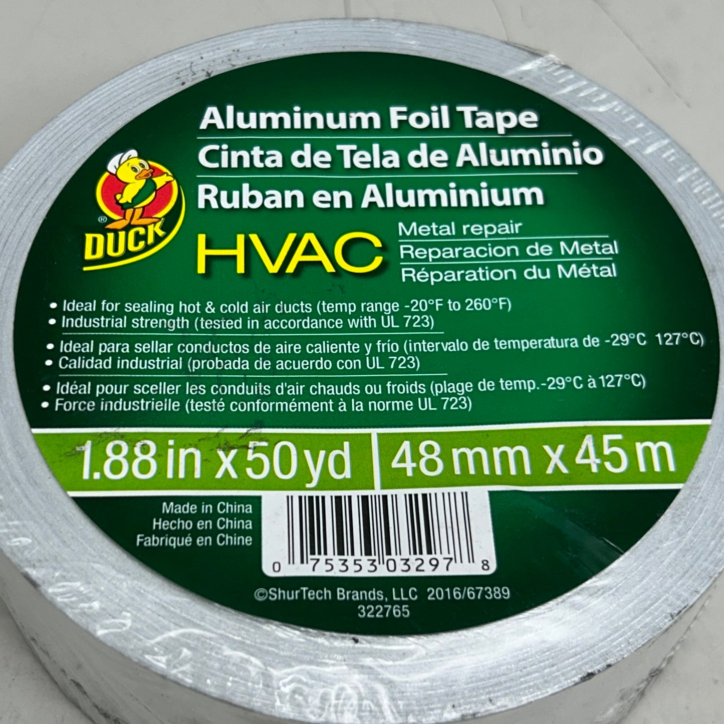 DUCK (3 PACK) Aluminum Foil Tape For Metal Repair 1.88"x50YRDS Silver (New Other- Slightly Distressed Packaging)