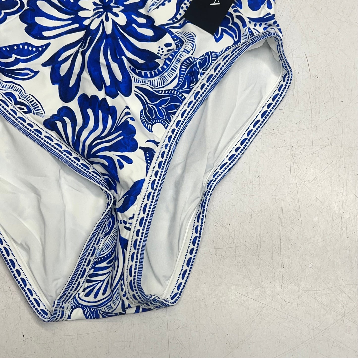 LA BLANCA  Lingerie One Piece Swimsuit Women's Sz 4 Botanical Brocade Lapis