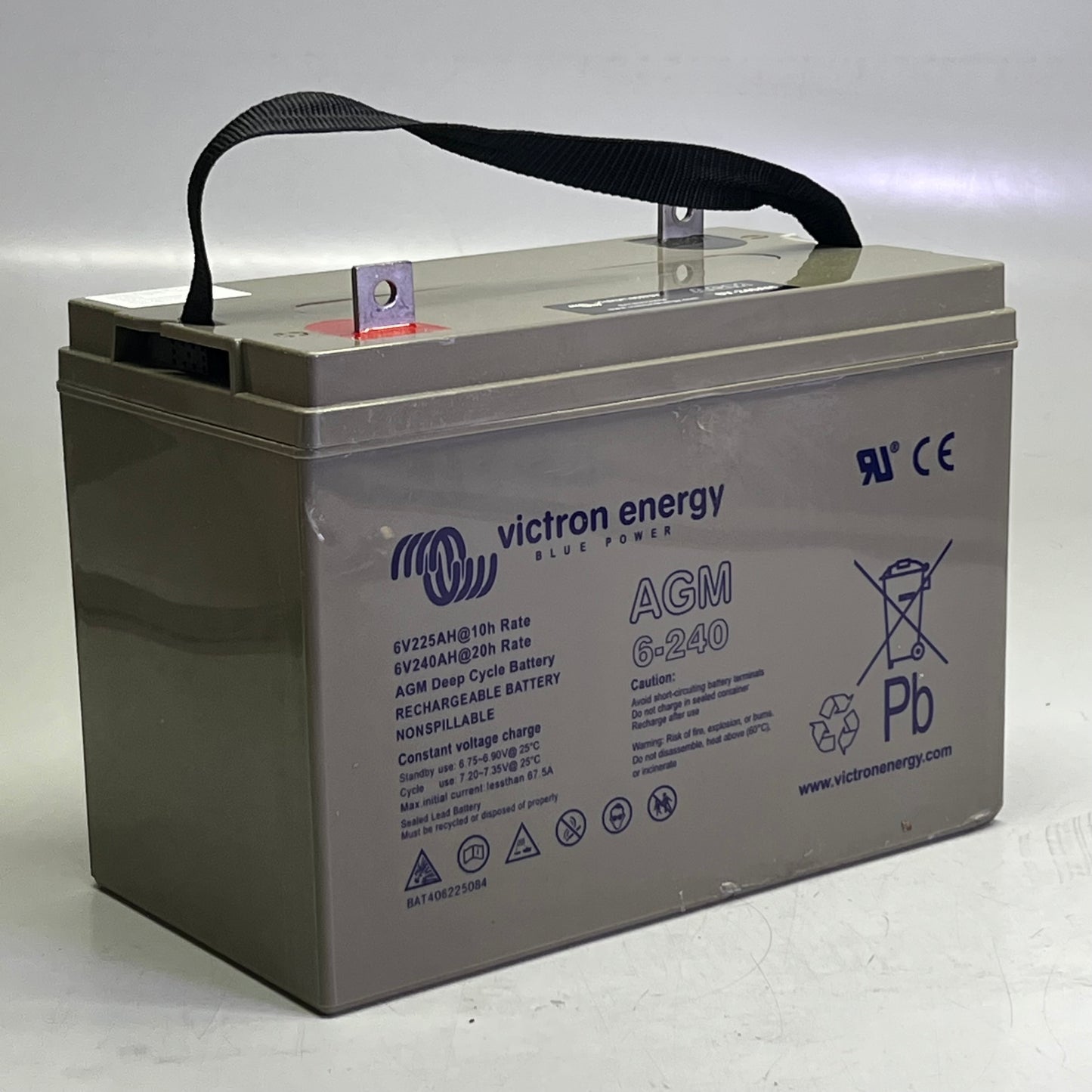 VICTRON ENERGY AGM Deep Cycle Battery 6V-240AH Grey AGM 6-240 (New Other, Distressed Box)