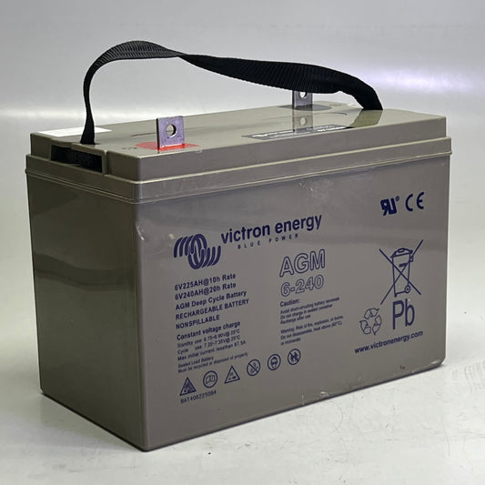 VICTRON ENERGY AGM Deep Cycle Battery 6V-240AH Grey AGM 6-240 (New Other, Distressed Box)