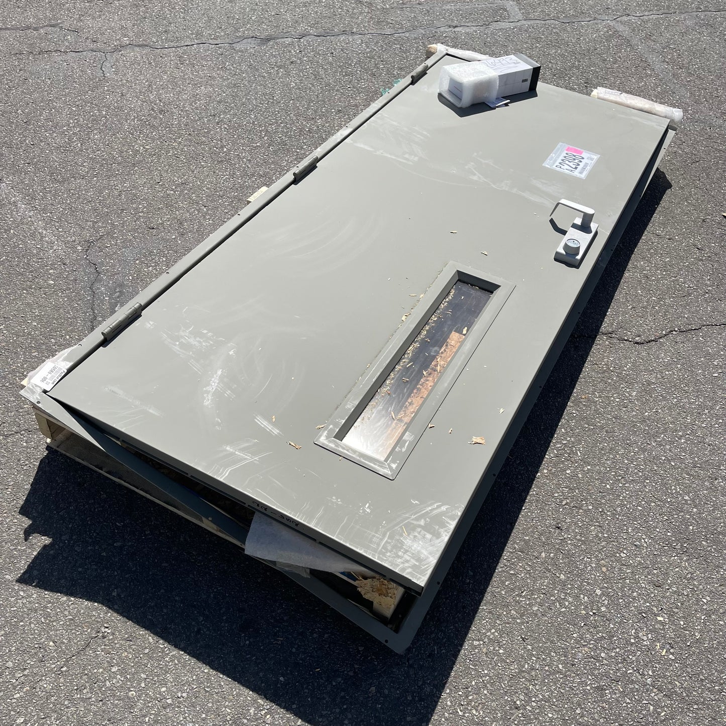 Z@ Pallet of SECURALL Steel Door 83”x36” Grey HDQR3684LH (AS-IS)