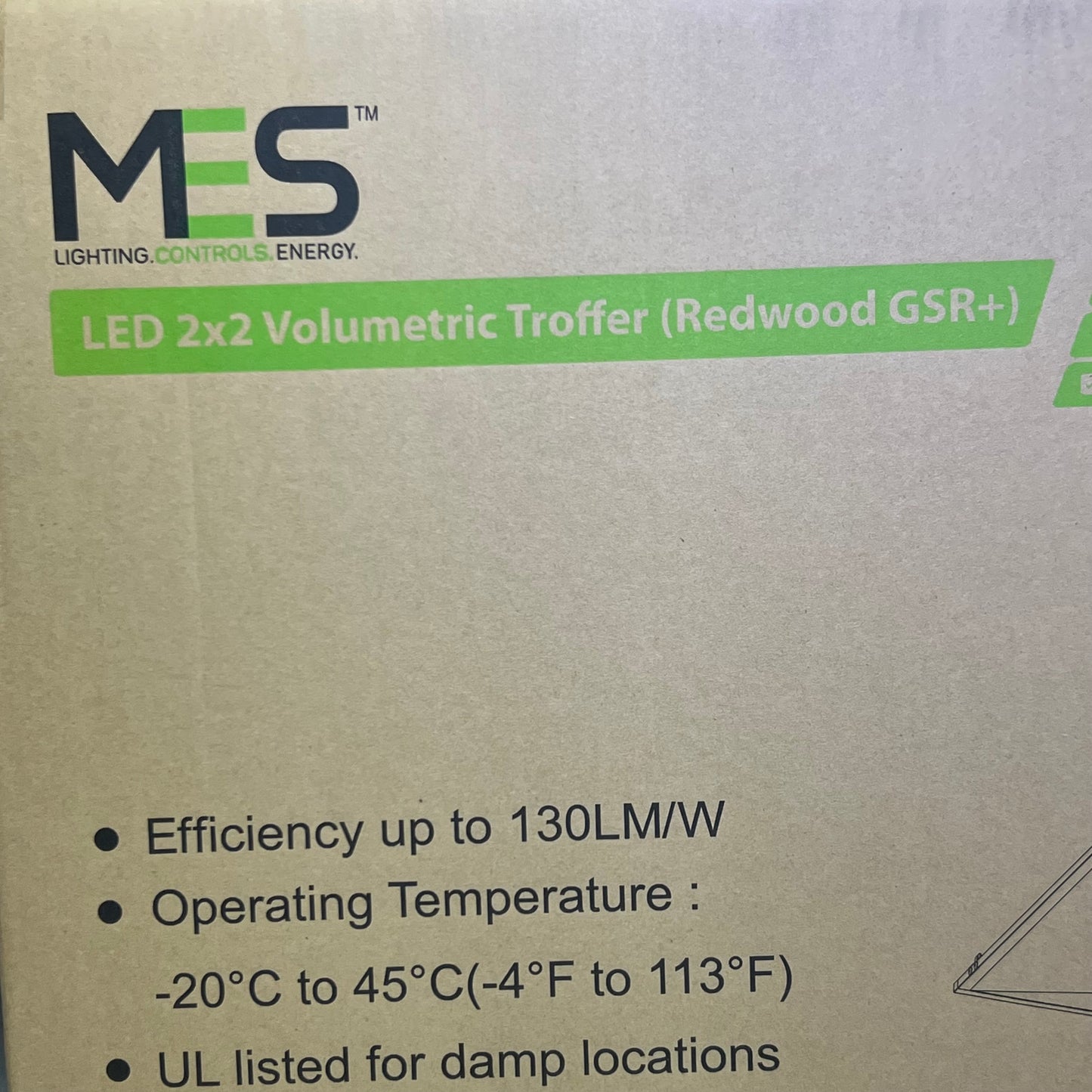 MES (2 PACK) LED 2 x 2 Volumetric Troffer (Redwood GSR+) 3000K/4000K/5000/6000K 0267503