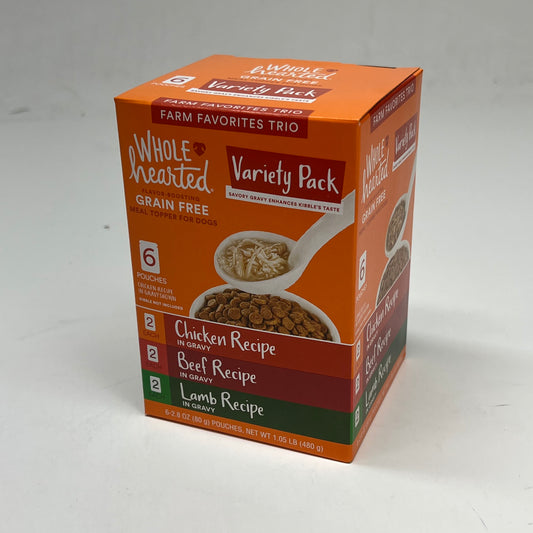 ZA@ WHOLE HEARTED  (2 PACK, 6 PACK) Farm Favorites Trio Variety Pack  2.8 oz   BB 01/28