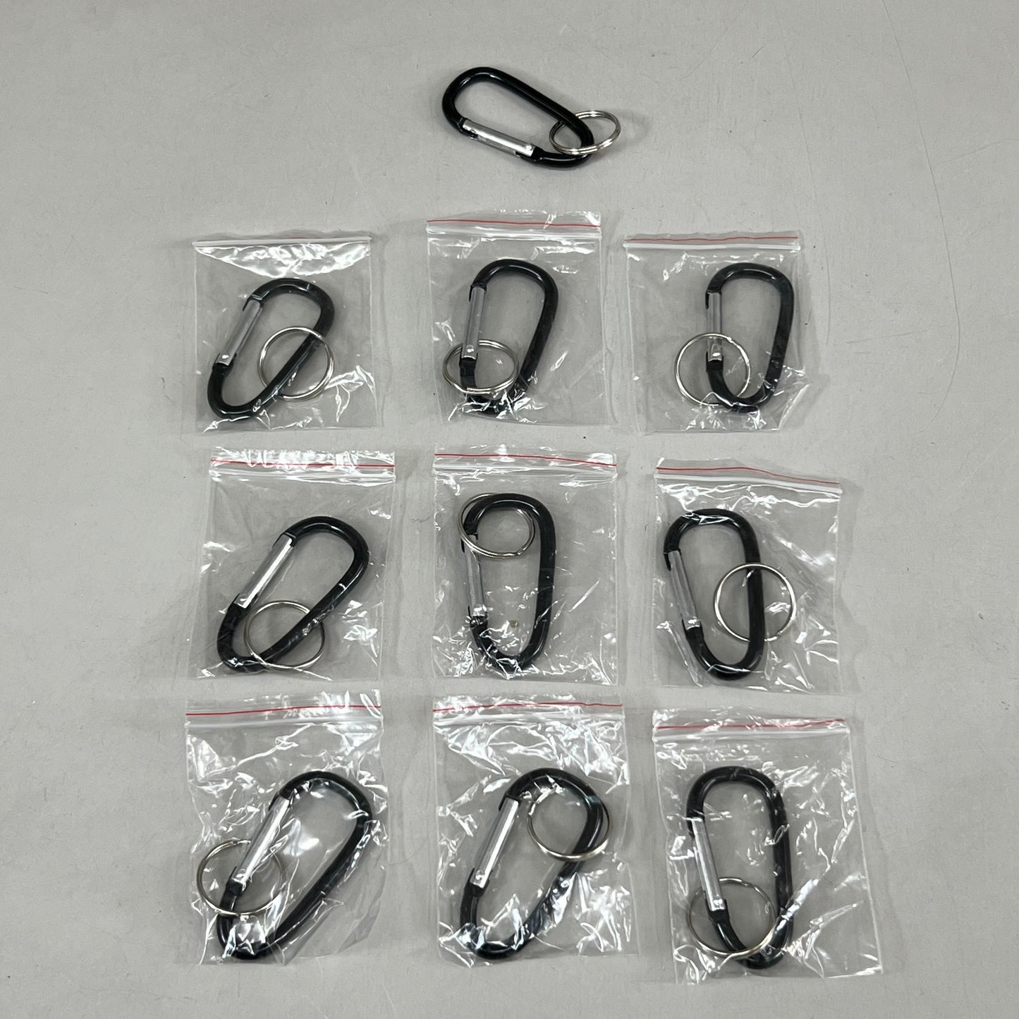 ADVANTUS (10) Key Chain Carabiner W/ Key Ring Black 091141755553