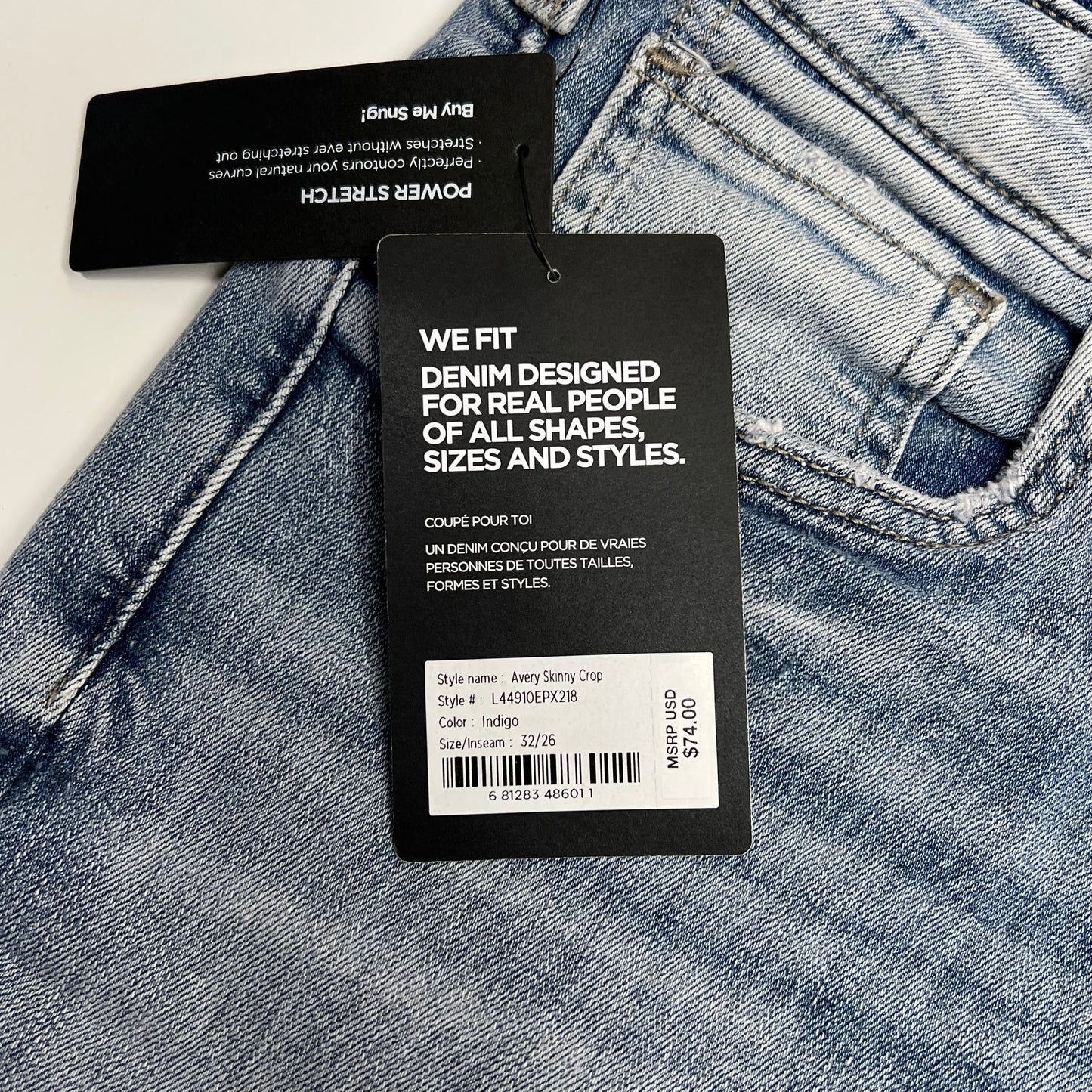 SILVER JEANS CO Avery Curvy Fit High Rise Skinny Crop Women's Sz 32/26 Indigo