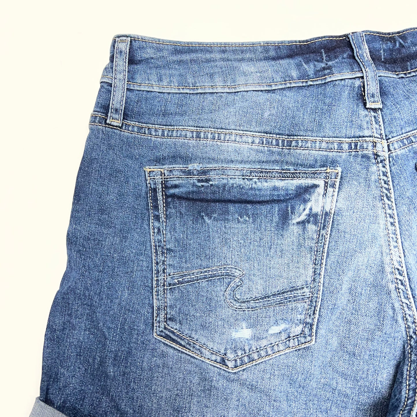SILVER JEANS Boyfriend Mid Short 5-pocket Women's Sz 30/4.5 Indigo L53608EAF242