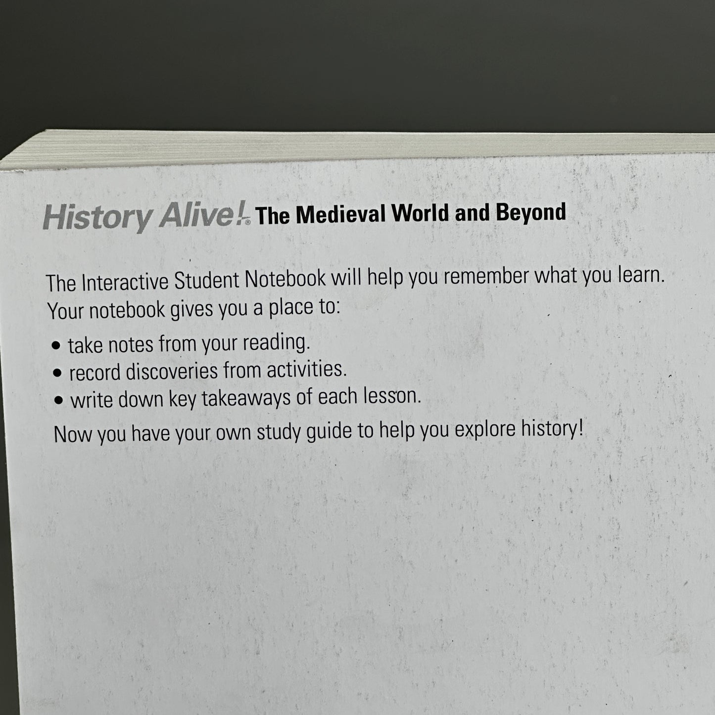 TCI History Alive! The Medieval World and Beyond Interactive Student Notebook 2nd Edition