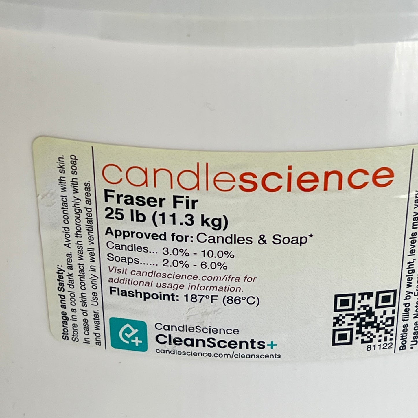CANDLE SCIENCE Fraser Fir Fragrance Oil For Soaps & Candles Woody Scent 25 Lb