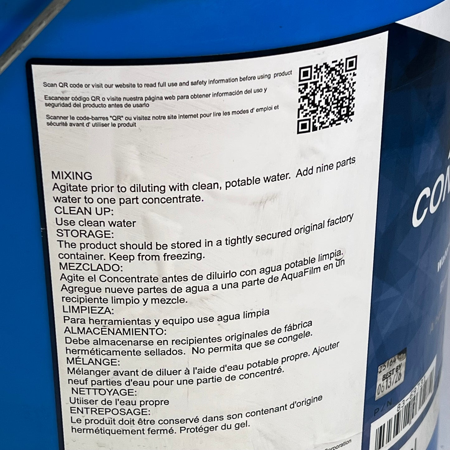 ZA@ DAYTON SUPERIOR  Aqua Film Concentrate J74 5 Gal Bucket 83-69731 BB 06/26 (As-is)
