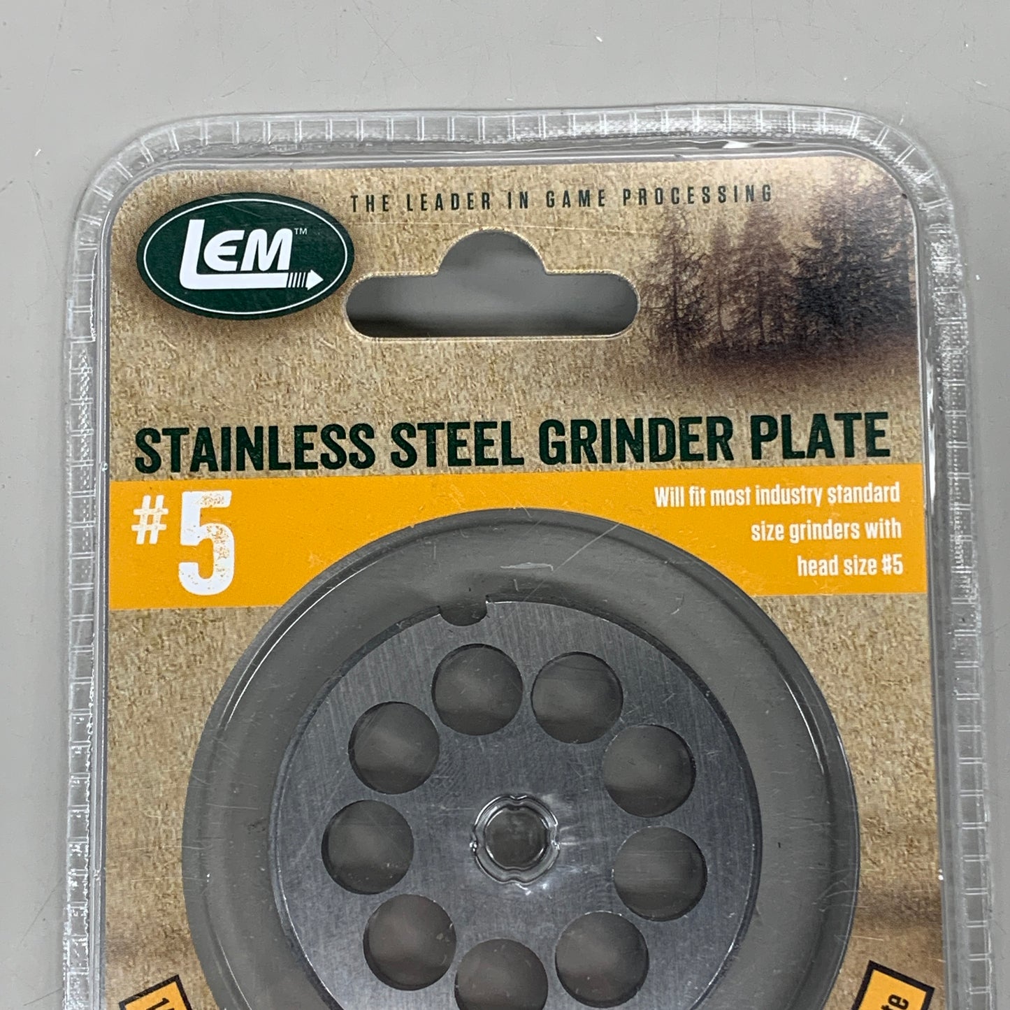 LEM Grinder Plate 10mm #5 (3/8") 2-1/8" Diameter Stainless Steel