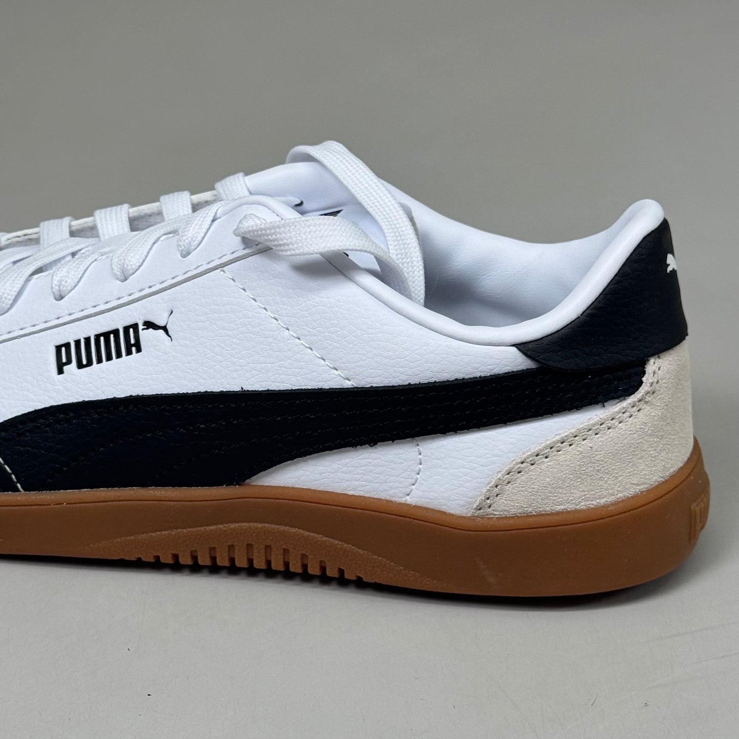 PUMA Club 5v5 Sneaker Suede Rubber Women's Sz 9 White/Black Vapor/Gray 397636