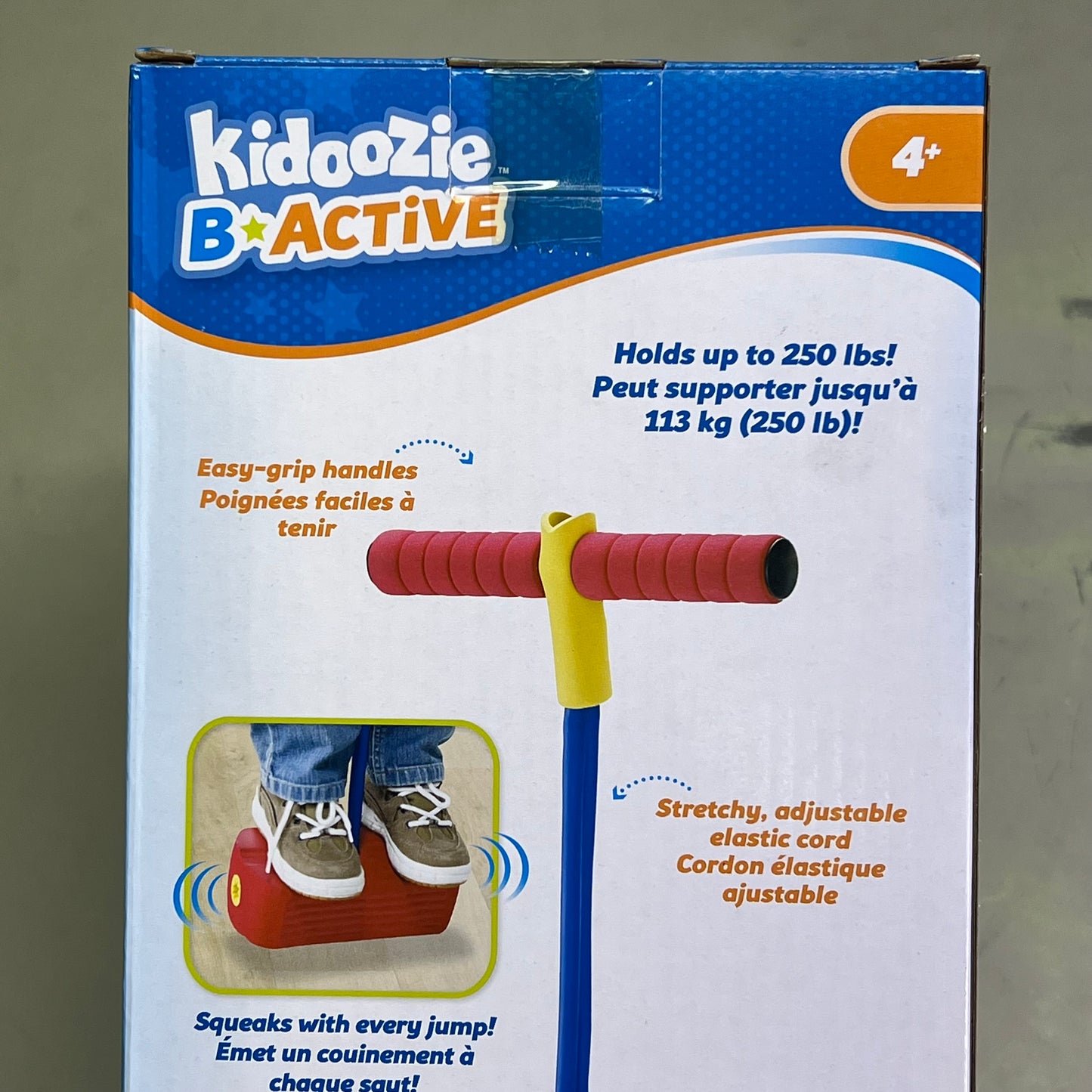 EPOCH Kidoozie B Active Squeaky Pogo Jumper Indoor & Outdoor Toy Red Blue G02404