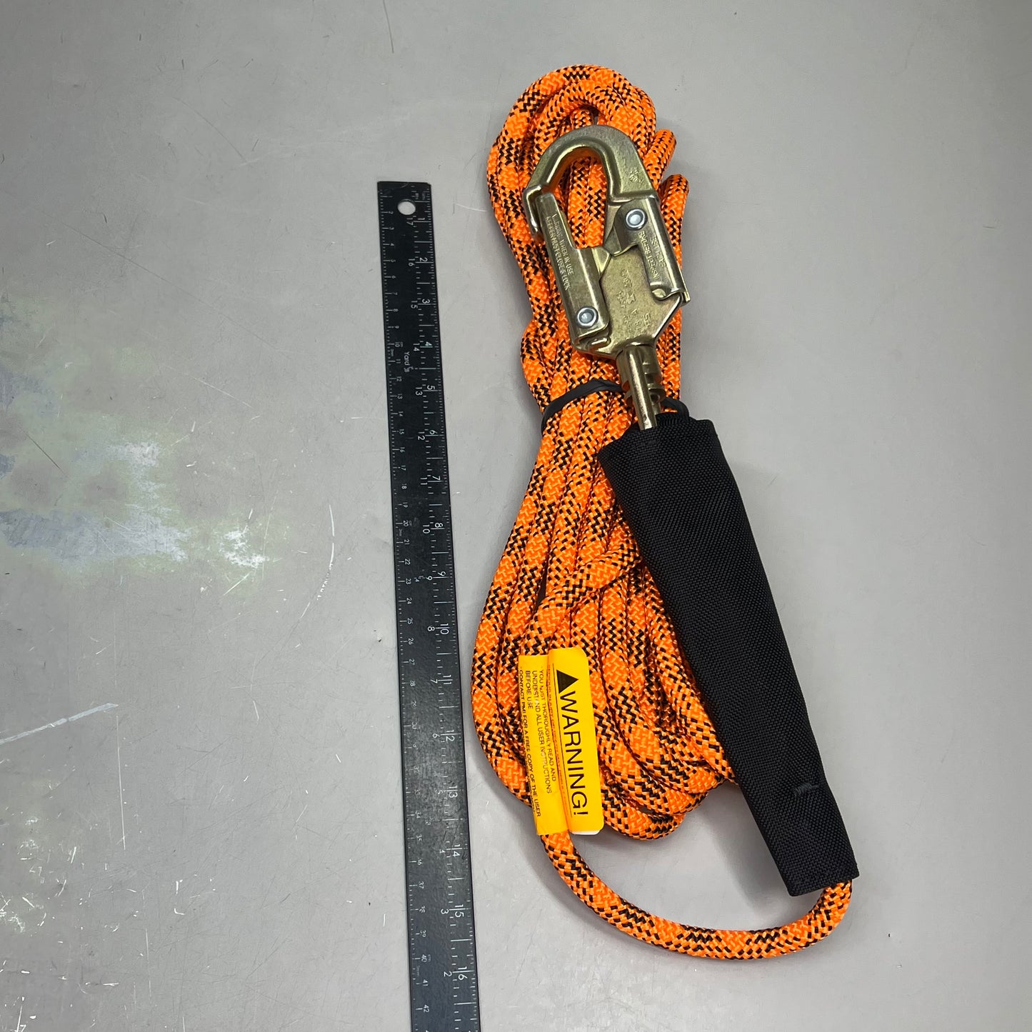 PMI Access Pro Rope W/ Steel Snap Hook 11mm x 32' Orange/Black IR110OB010P