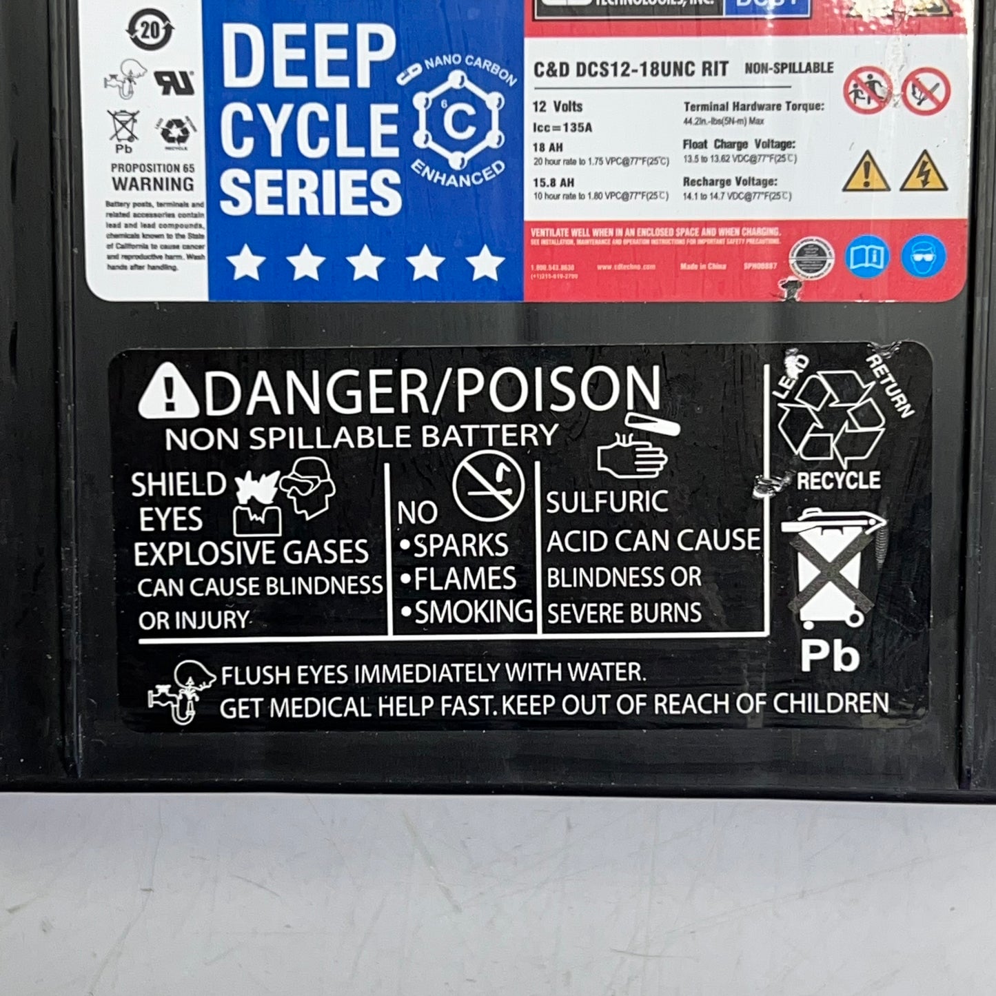 RIVIAN Deep Cycle Series Battery 2022-2023 12V 18 AH 15.8 AH Black PT00127586-B